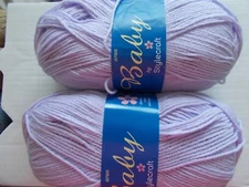 Stylecraft Baby Aran yarn, Baby Lilac (lavender), 2 large skeins (429 yds each)