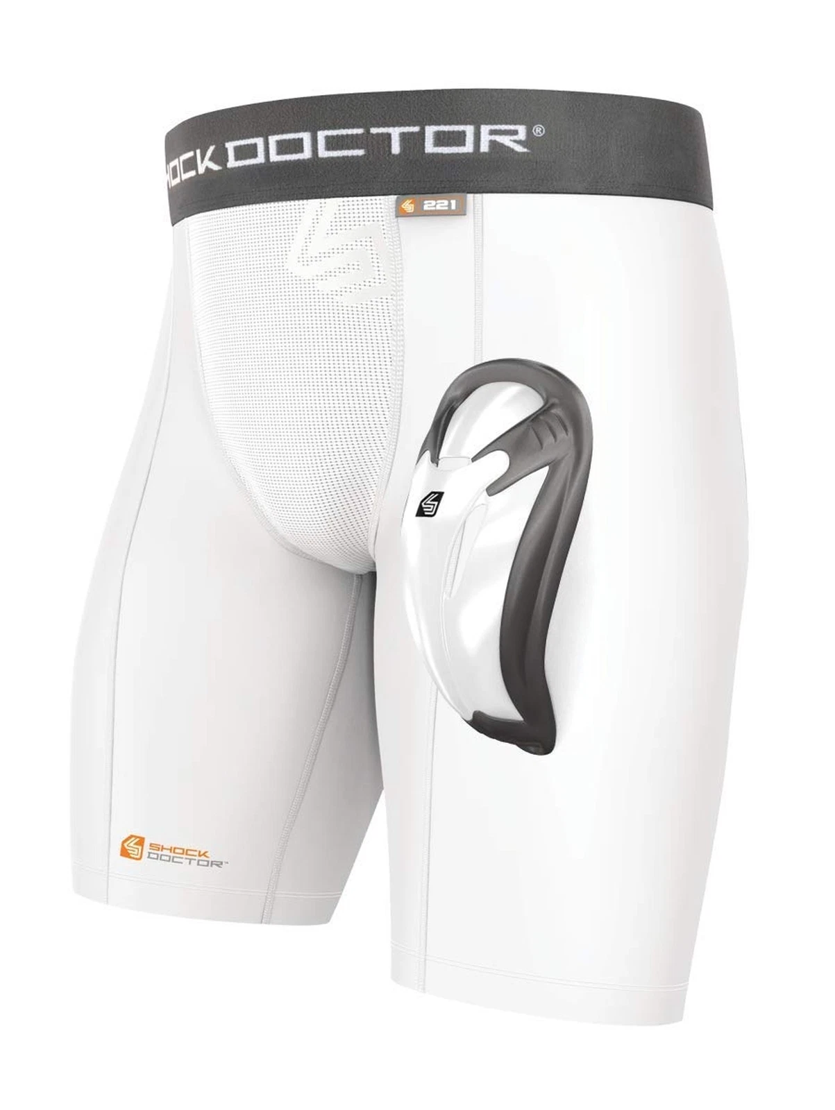 Shock Doctor Men's Supporter, Compression Shorts W/Athletic Cup, Adult Large