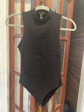 Black Mock Neck Bodysuit Tank Top