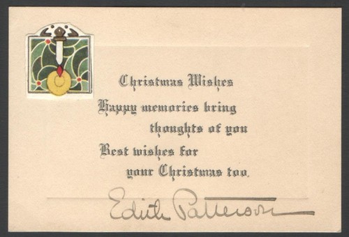 Vintage ART DECO Christmas Card One-Sided 1920-30s Candle in Window - Picture 2 of 3
