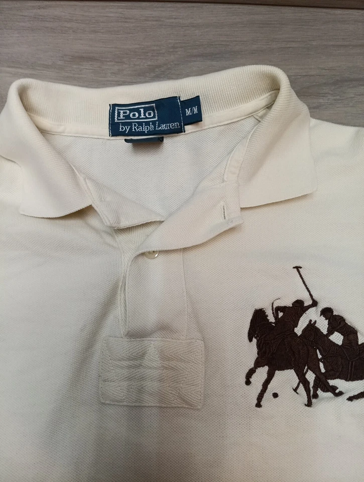 Para hombres Polo Ralph Lauren Camisa Manga Larga Polo Blanco Algodón Manga Corta M Foto 4 de 4