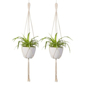 Macrame Plant Hanger 2pcs Indoor Outdoor Wall Hanging Planter