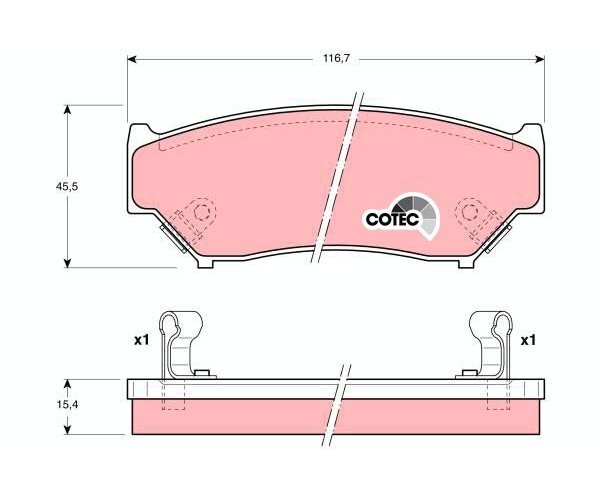 Bremsbelagsatz, Scheibenbremse Cotec Trw GDB1174 FüR Suzuki-image
