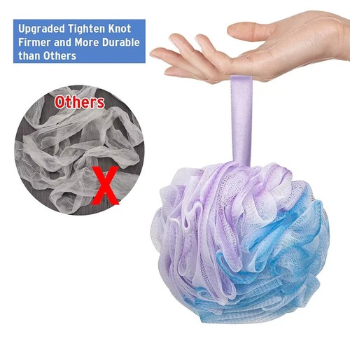 2 x Spugna Doccia Bagno 60G Rete Pouf Doccia Palla Corpo Scrubber Esfoliati - Foto 5 di 7