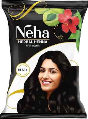 Neha Herbals Henna Colour - Black (Pack of 10) With Herbal based Hair Color