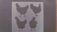 Made in USA STENCIL Chickens Rooster Barnyard Bird 10 x 11" Reusable mylar paint