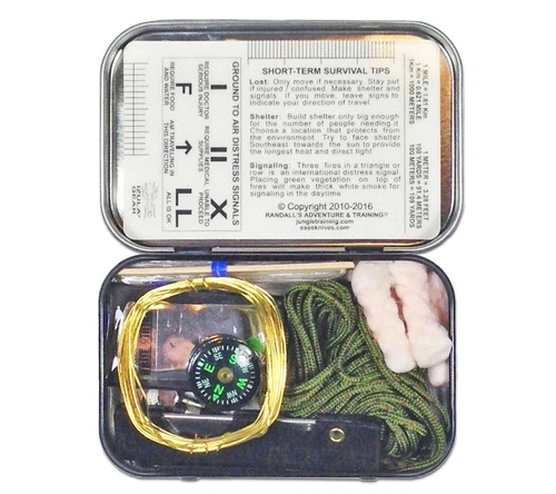 Mini Survival Kit in Tin Esee Knives Sere Tools in Pocket-sized Container