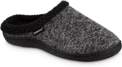 Isotoner Advanced Memory Foam Herringbone Harvey Clog ECO Comfort Slippers 96079