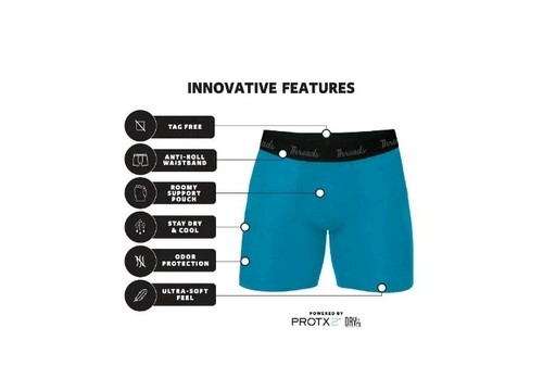 Threads Men's Underwear, 6" Performance Boxer Briefs 3-Pack 2XL 42"-44" Multi - Picture 6 of 6