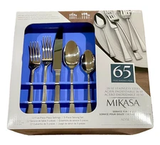 Mikasa, Alyse Flatware Service for 12, 65 Piece Set, 18/10 Stainless Steel