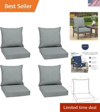 Arden Outdoor Deep Seat Cushion Set 4-Pack, 24 in x 24 in, Weather-Proof, Rai...