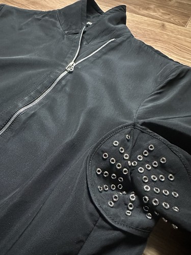 Gianfranco Ferre Vintage Ösen Achsel Struktur Jacke Schwarz Damen Gr. S - Bild 6 von 14