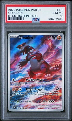 2023 POKEMON PAR EN-PARADOX RIFT ILLUSTRATION RARE #199 GROUDON PSA 10