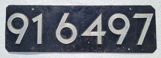 Lokschild Dampflok 91 6497 GAlS Reichsbahn DRo Niederlausitzer Eisenbahn ELNA 2H