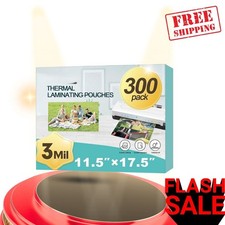 300 Pack Thermal Laminating Sheets 11x17 3 Mil Clear Round Corners