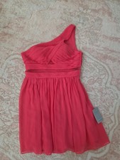 NEW Hailey Logan by Adrianna Papell One Shoulder Pleated Pink Party Dress 13/14