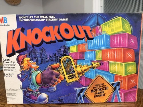 Knockout Board Game Vintage 1991 Milton Bradley Working Hammer