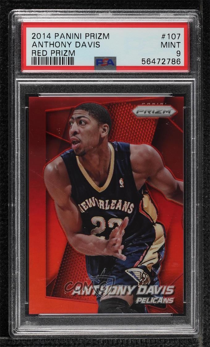 2014-15 Panini Prizm Red Prizm 29/49 Anthony Davis #107 PSA 9 MINT 1o2