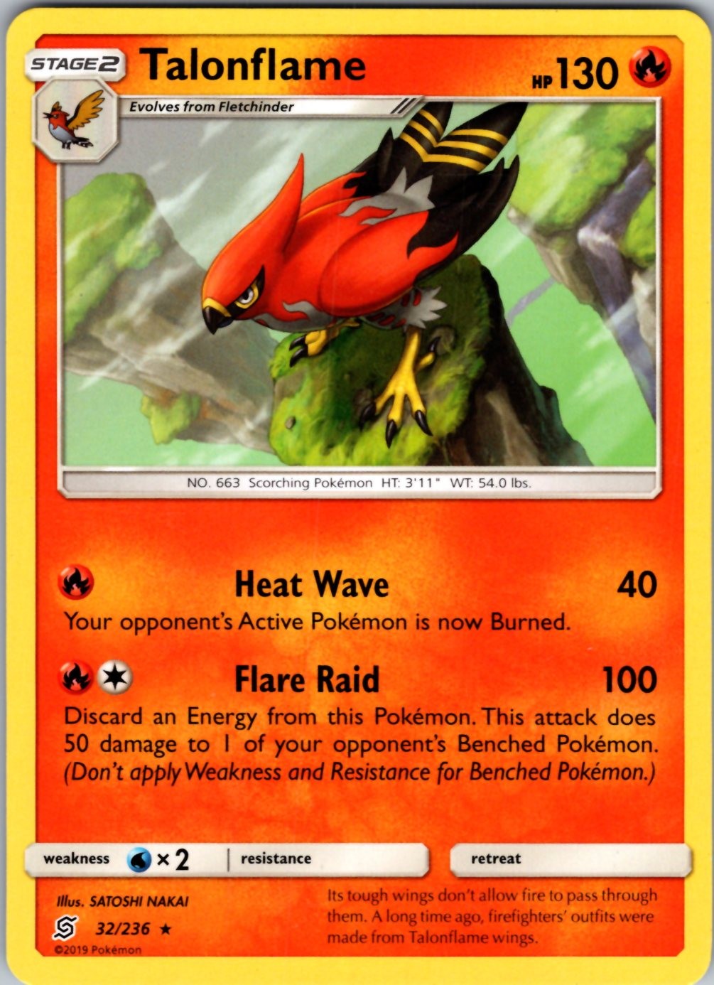 Talonflame 32/236 Rare Unified Minds Pokemon Near Mint