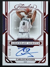 Carlos Boozer 2022-23 Panini Flawless Legendary Scripts Ruby Auto /15 #LS-CBZ