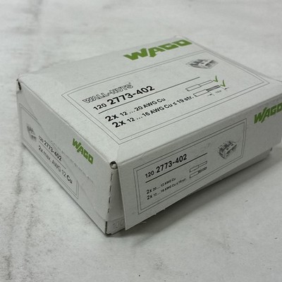 WAGO 2773-402 Compact PUSHWIRE Connector - 2 Conductor -120pk