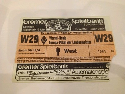 football ticket Werder Bremen Bremen - MILAN Champions 1988-89 Football Ticket 