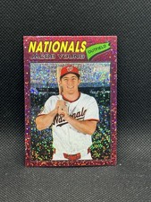 Jacob Young 2026 Topps Heritage #279 Chrome Pink Sparkle Refractor Nationals