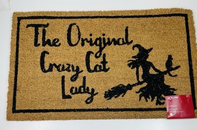 Original Crazy Cat Lady  Door Mat New w/ Tag Witch  Home Decor