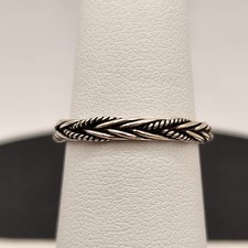 NEW 925 Sterling Silver Oxidized Rope Braid Ring 2.5mm Size 5