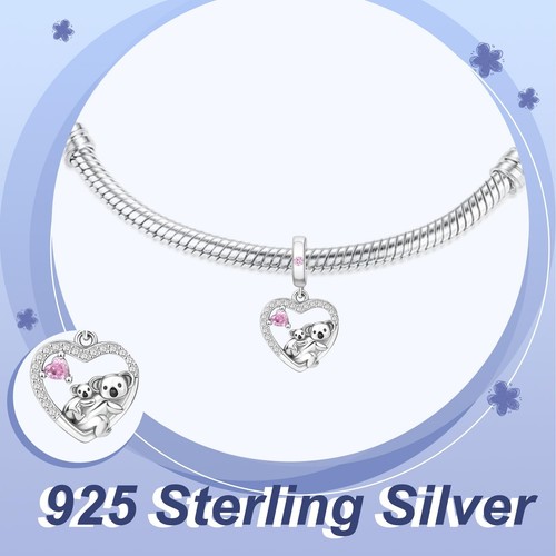 Animals 925 Sterling Silver Charms Dangles for Bracelets and Necklace Koalas Jew - Zdjęcie 2 z 4