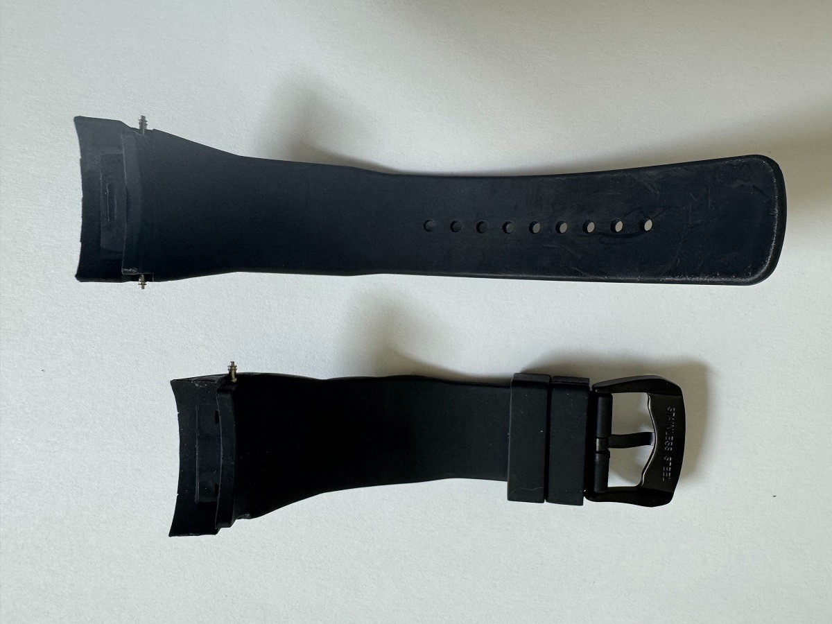Men's Swiss legend commander Silicone/Rubber black band strap 29mm