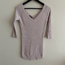 NEW LOOK MATERNITY Baby Pink SIZE 12 UK 3/4 Sleeve Ribbed Top