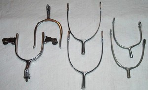 3 OLD VINTAGE PAIRS ENGLISH WESTERN COWBOY COWGIRL STEEL BRASS ROWELS SPURS LOT