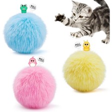 Chirping Cat Toys Balls with SilverVine Catnip, Upgraded, 3 Pack Fluffy