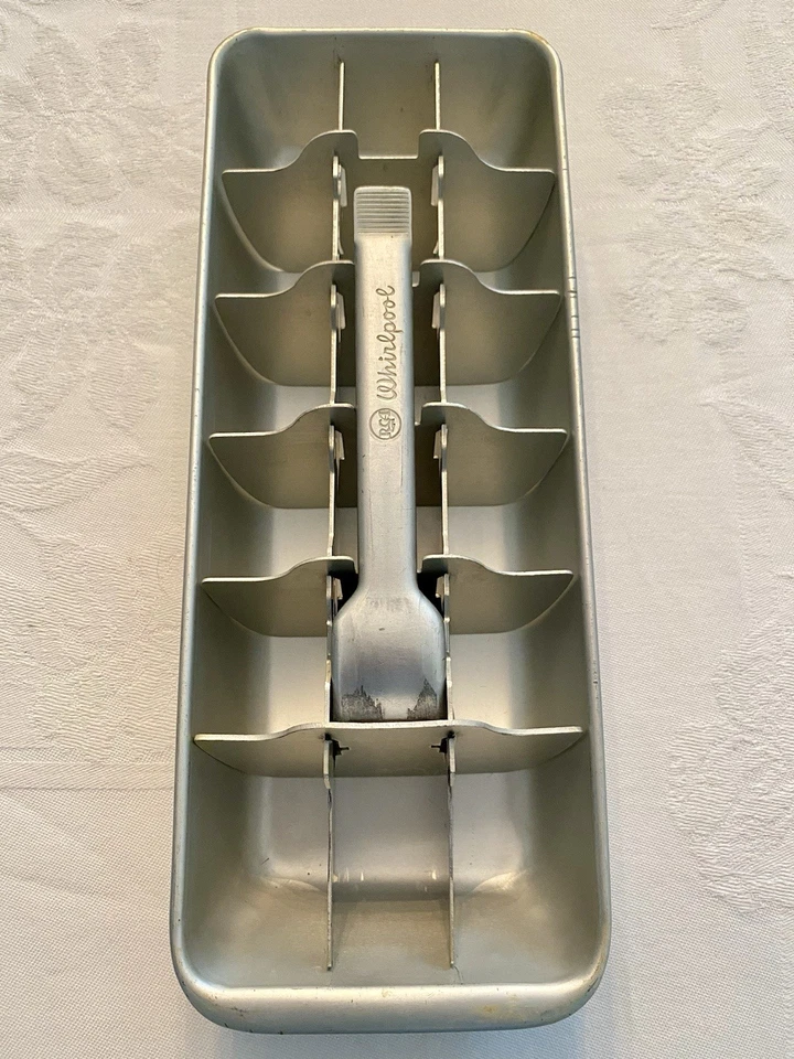 Bandeja de cubitos de hielo de liberación rápida vintage RCA Whirlpool 18 cubos aluminio metal Foto 4 de 4