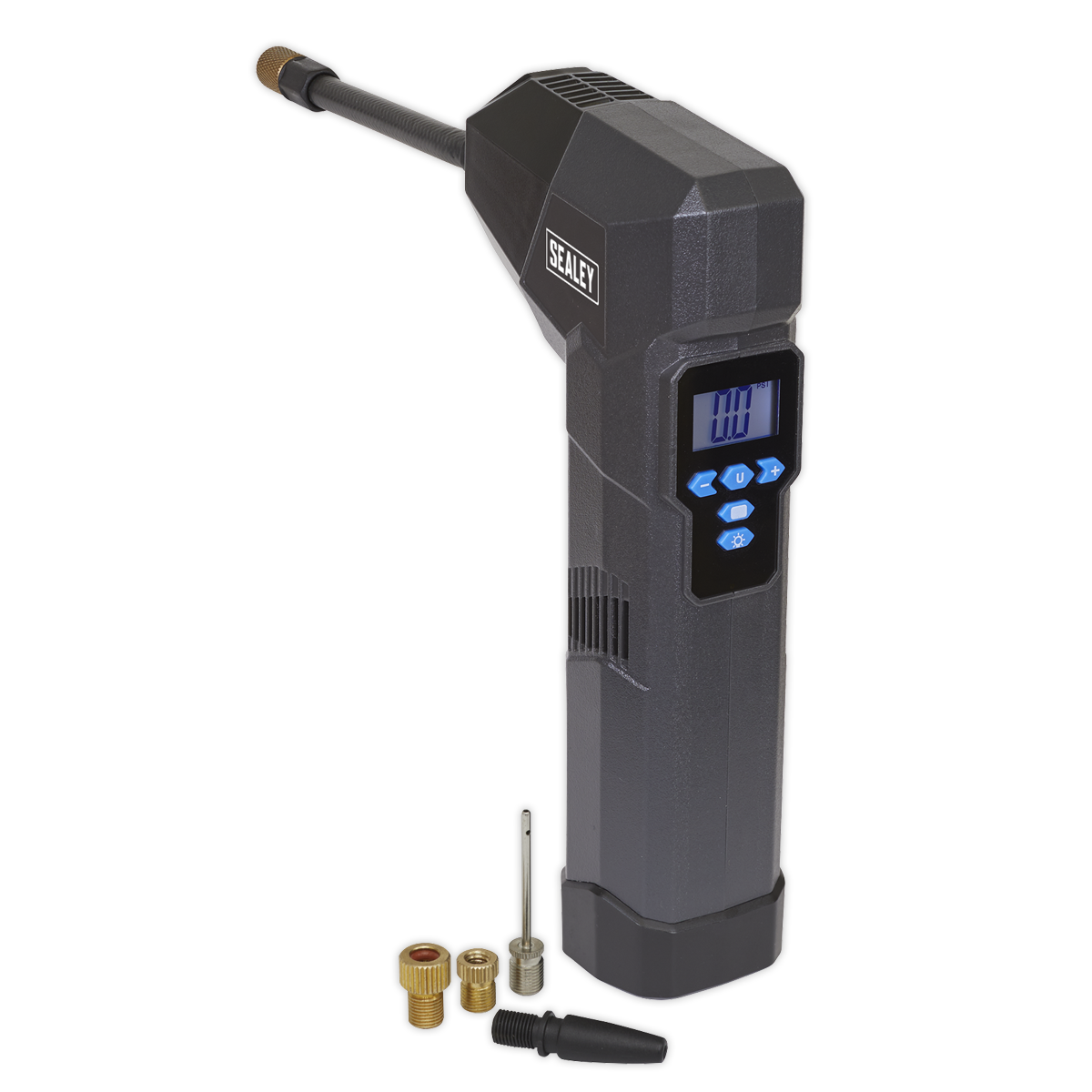 Compact Rechargeable Tyre Inflator & Power Bank with Worklight