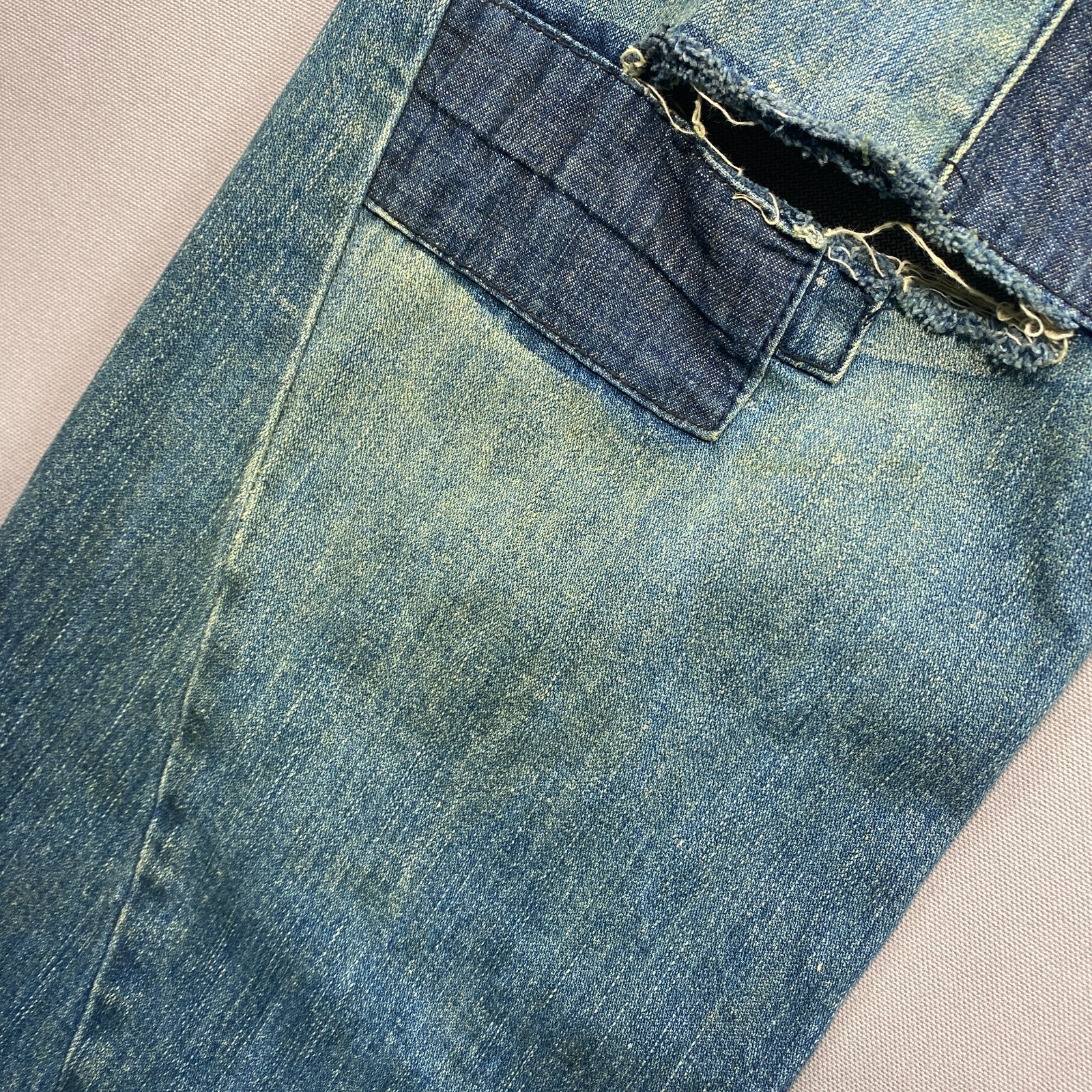 True Religion Jeans 38x34 fits 34x34 Joey Flare Mud Wash Patched Y2K Grunge image 10
