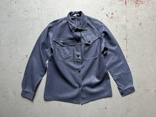 80s vintage French HBT twill workwear euro blue jacket sanfor chore coat M