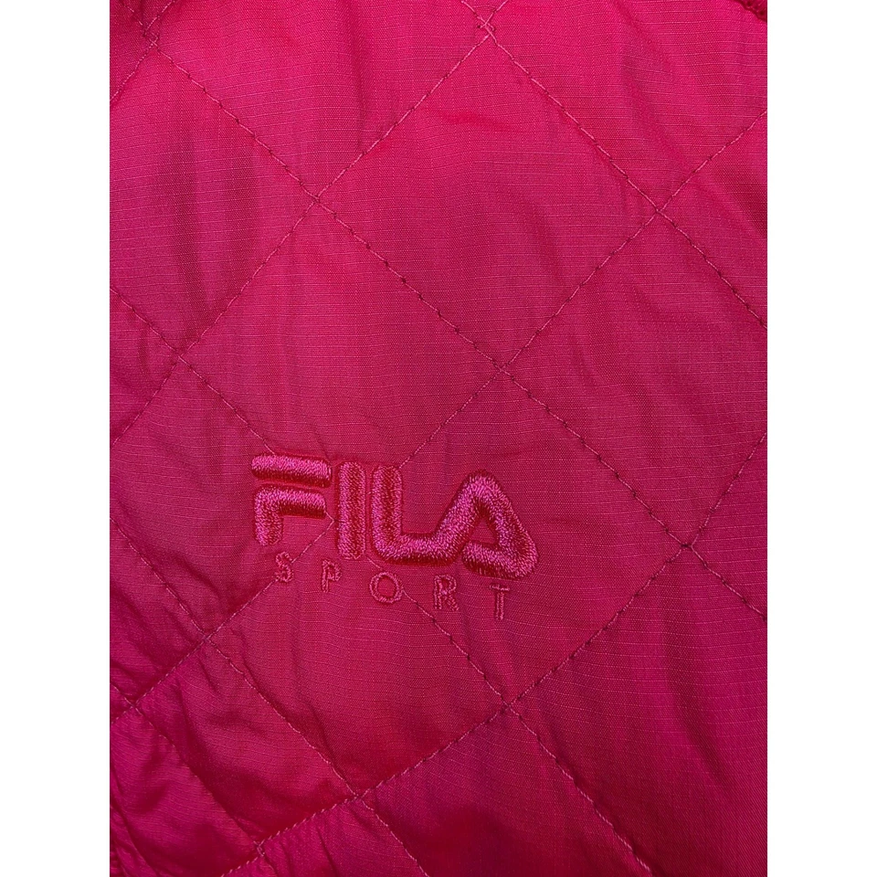 FILA SPORT Chaleco Acolchado Mujer XL Rosa Cremallera Completa Sin Mangas Chaqueta Acolchada / A188 Foto 4 de 4