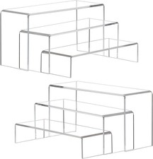 Large Acrylic Display Risers, Clear Stand for Tabletop Display, 6Pcs