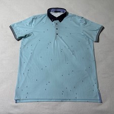 Greyson Polo Shirt Men's XL Blue All Over Print Ski Snow Print