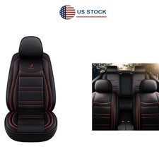 Universal Deluxe Pu Leather 5-seats Car Seat Cover Front Rear Cushions Full Set