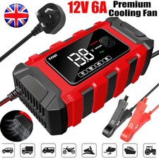Smart Car Battery Charger Automatic Jump Starter Pulse Repair 12V AGM/GEL UK Red