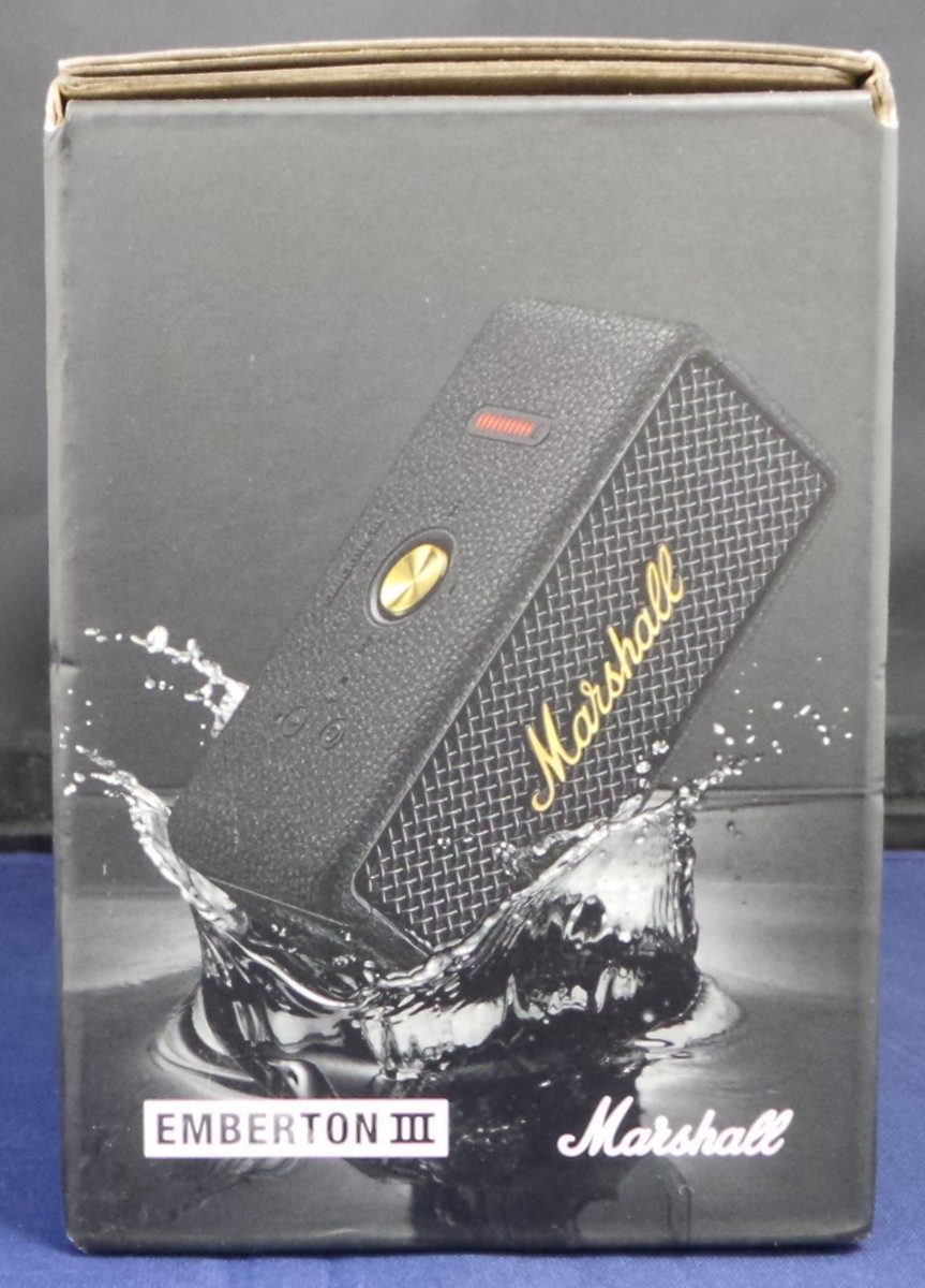 Marshall Emberton III Portable Bluetooth Speaker (Black & Brass