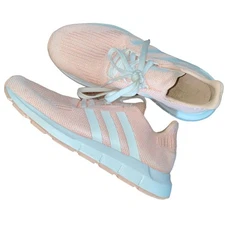 Adidas Swift Three Stripes Running Shoes Barbie Pink with White Sole sz 6.5