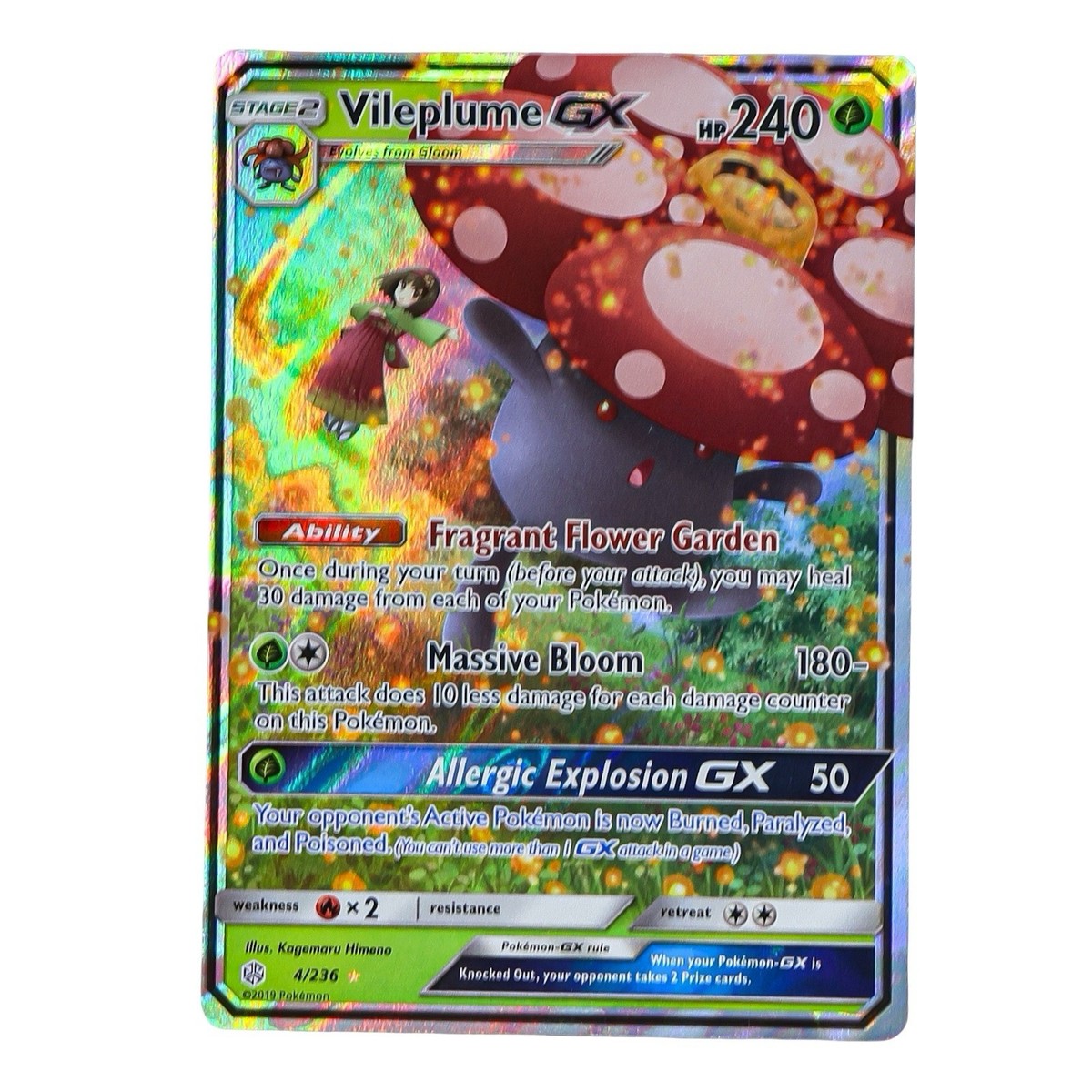 Vileplume GX 4/236 Cosmic Eclipse NM Ultra Rare Pokemon Card