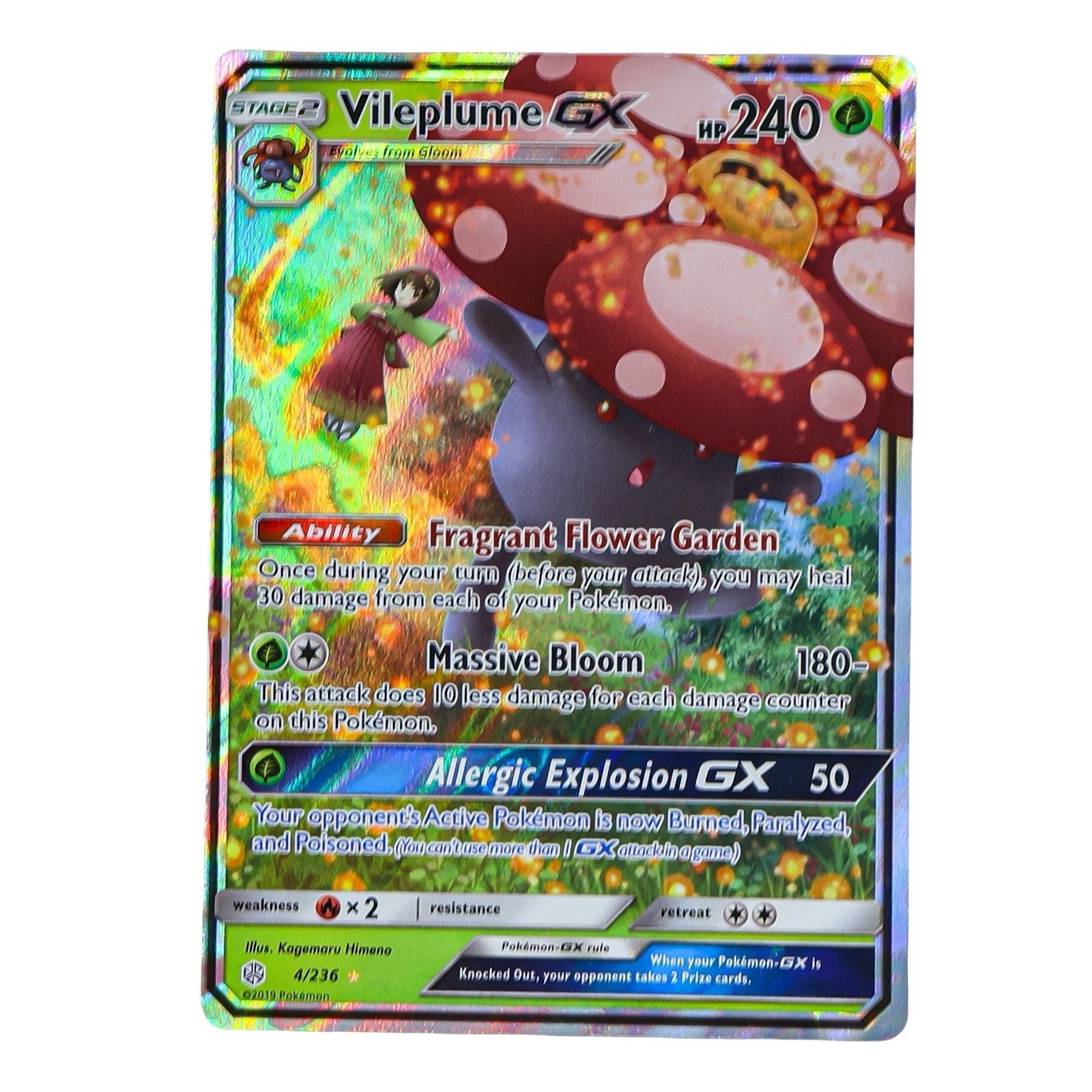 Vileplume GX 4/236 Cosmic Eclipse NM Ultra Rare Pokemon Card