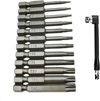 12 PCS Torx Head Screw Driver Bit T5-T40 Magnetic Torx Screwdriver Set Drill Tro