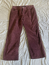 Calvin Klein Trouser Pant 12 Burgundy Corduroy Stretch Bootcut Flap Pockets Logo