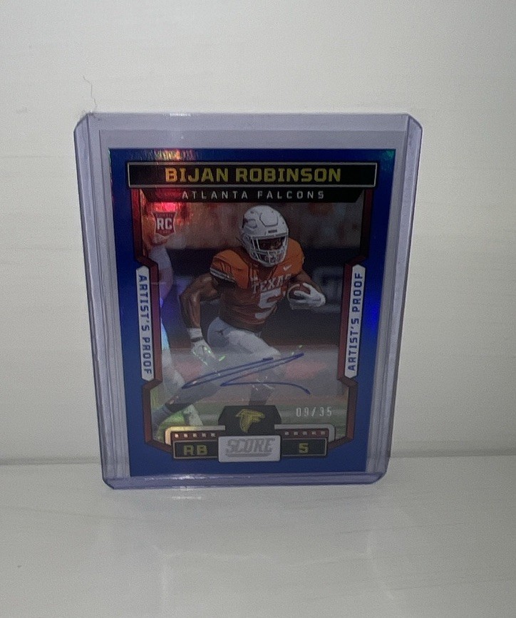 2023 Score Football Bijan Robinson RC Rookie Auto Artists Proof /35 #315 Falcons